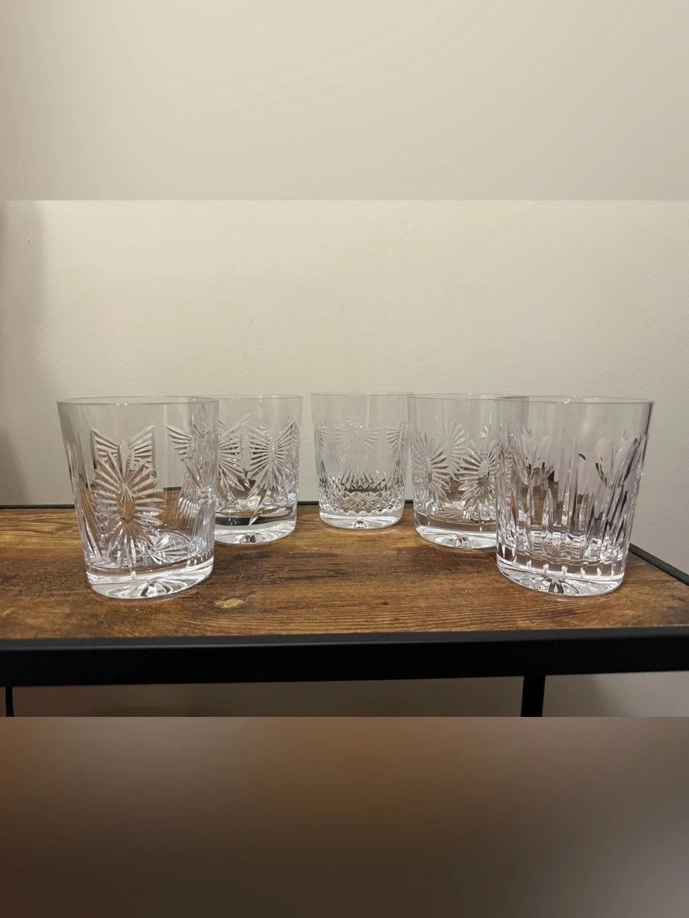 Waterford Crystal Millennium Series Double Old Fashioned Glasses Lot Of 5